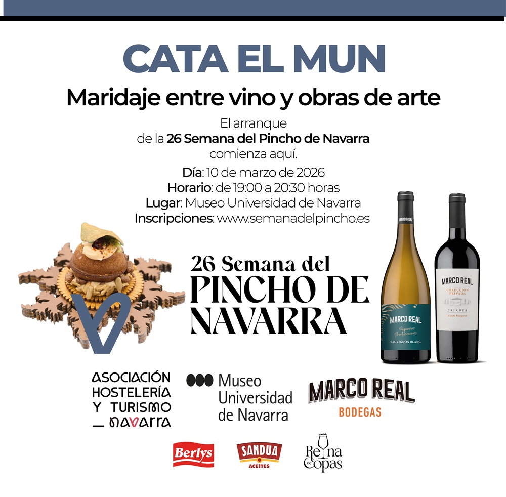 CATA_MUN_cuadrado_contorno2 Cartel publicitario de la Cata en el Museo Universidad de Navarra. Maridaje entre vino y obras de arte