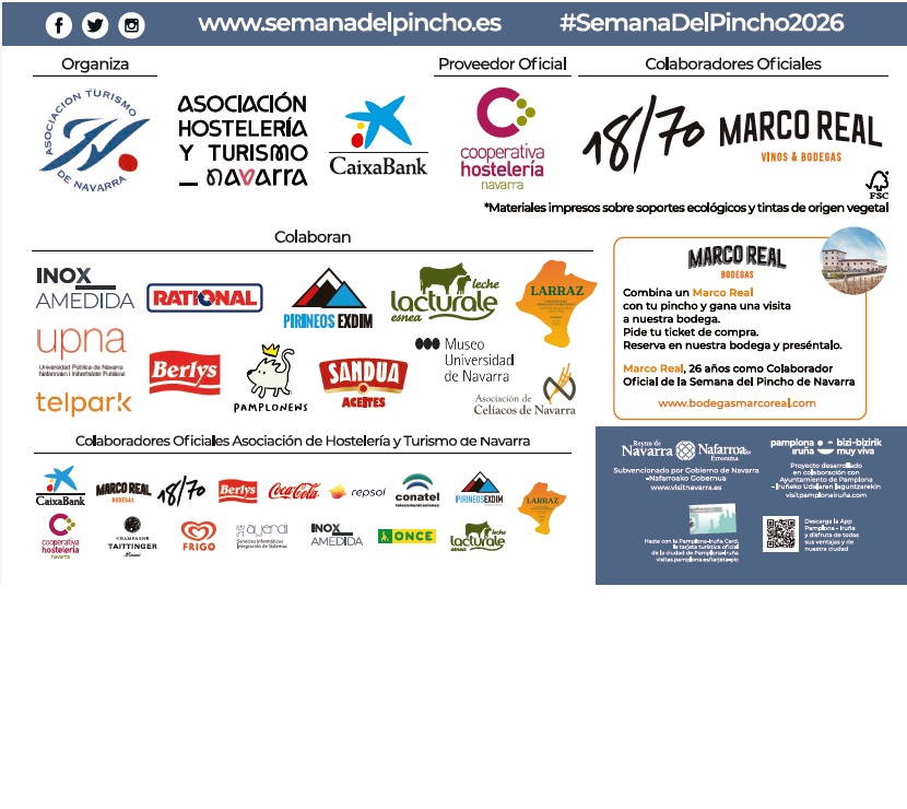 Pie Colaboradores de la Semana del Pincho de Navarra